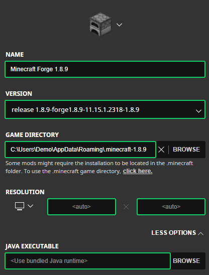 A screenshot of the new installation prompt showing the available installation options